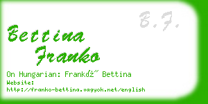 bettina franko business card